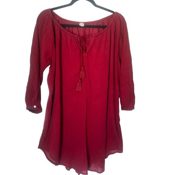 Ann Taylor Loft Beach Women's Red Boho Top/Dress/Coverup - Picture 1 of 9